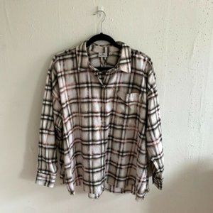 Ag Adriano Goldschmied Josie Flannel Button Down Top Size Large